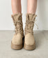 レースアップムートンミドルブーツ | SL3254027 | ベージュ