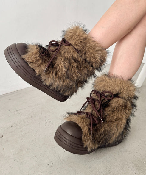 リボンモンスターファーブーツ | SL3254028 | ブラウン