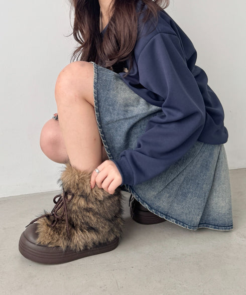 リボンモンスターファーブーツ | SL3254028 | ブラウン