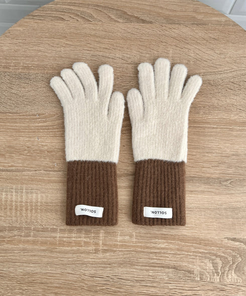 【スマホ対応】バイカラーカラフル手袋 | SL6254029 | アイボリー