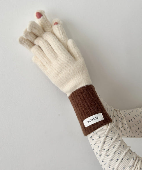 【スマホ対応】バイカラーカラフル手袋 | SL6254029 | アイボリー
