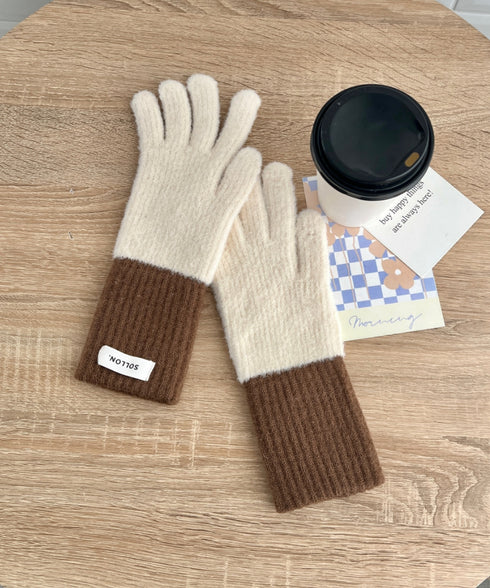 【スマホ対応】バイカラーカラフル手袋 | SL6254029 | アイボリー