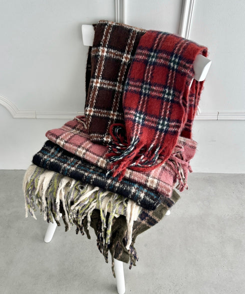 ボリュームチェックマフラー | SL6254030 | ブラウン