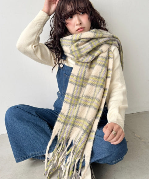 ボリュームチェックマフラー | SL6254030 | アイボリー