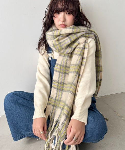 ボリュームチェックマフラー | SL6254030 | アイボリー