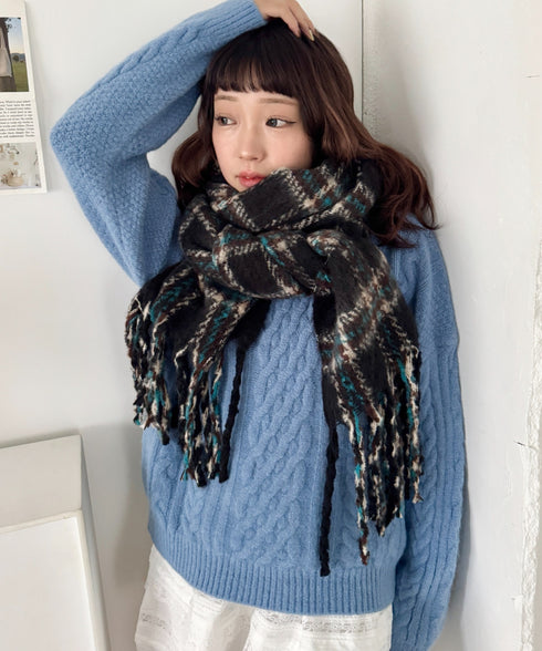 ボリュームチェックマフラー | SL6254030 | ブラック