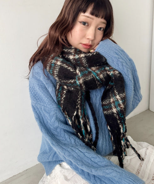 ボリュームチェックマフラー | SL6254030 | ブラック