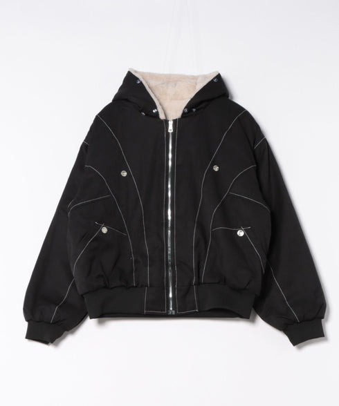 【取り外し可能】ファーフードステッチブルゾン | SL2254033 | ブラック