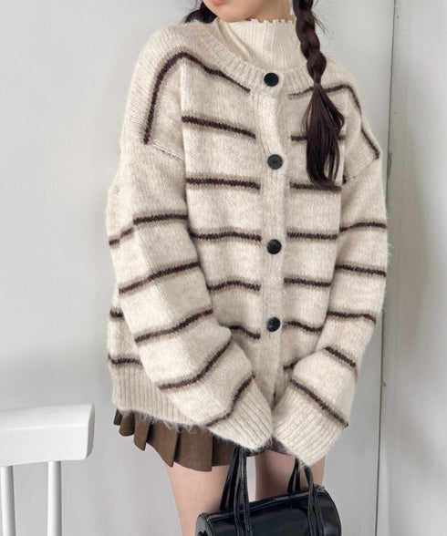 ボーダールーズニットカーディガン | SL2256124 | アイボリー