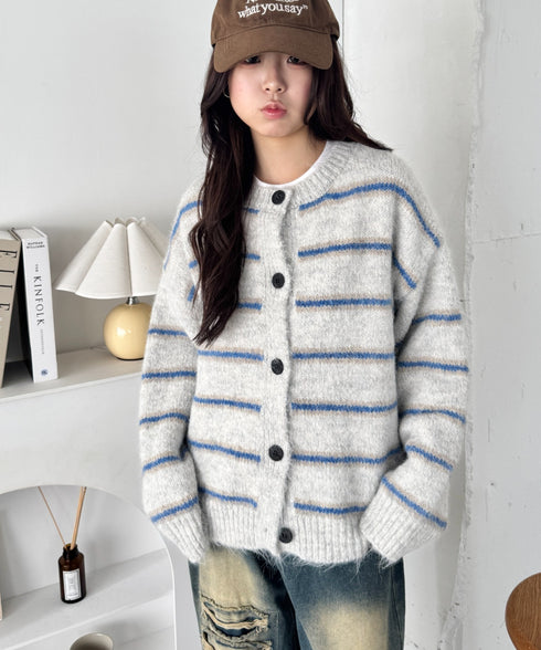 ボーダールーズニットカーディガン | SL2256124 | グレー