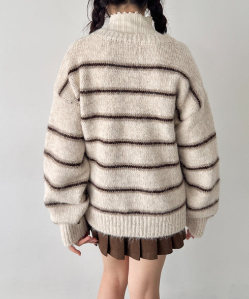 ボーダールーズニットカーディガン | SL2256124 | アイボリー