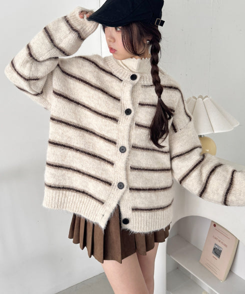 ボーダールーズニットカーディガン | SL2256124 | アイボリー