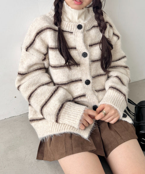 ボーダールーズニットカーディガン | SL2256124 | アイボリー