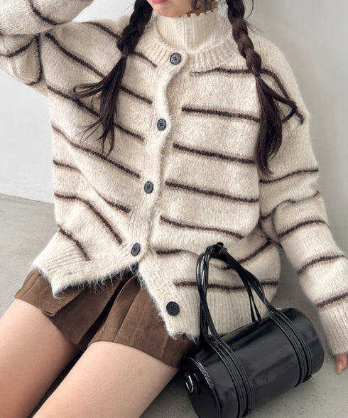 ボーダールーズニットカーディガン | SL2256124 | アイボリー