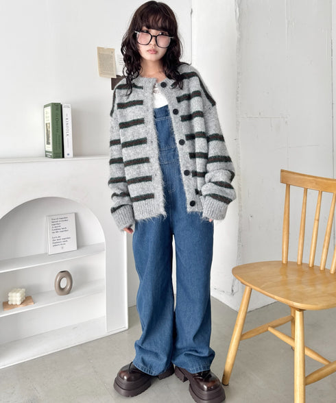 ボーダールーズニットカーディガン | SL2256124 | チャコールグレー