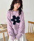 フラワーモチーフルーズニットプルオーバー | SL2254036 | パープル