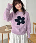 フラワーモチーフルーズニットプルオーバー | SL2254036 | パープル