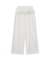 ILLIGO(イリゴ)/サイドライン ウエストフリル フェイクレイヤード ワイド ルーズ スウェットパンツ ブローチ付き/BLOOM RUFFLE LACE SWEAT PANTS | AT2254022 | ホワイト