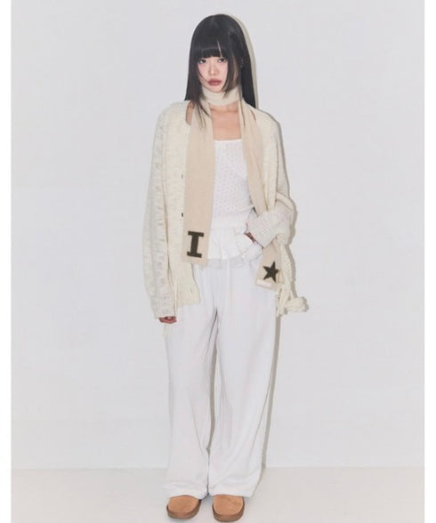 ILLIGO(イリゴ)/サイドライン ウエストフリル フェイクレイヤード ワイド ルーズ スウェットパンツ ブローチ付き/BLOOM RUFFLE LACE SWEAT PANTS | AT2254022 | ホワイト