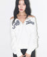 ILLIGO(イリゴ)/アイレット オフショルダー スウェット/BUTTON EYELET OFF-SHOULDER SWEATSHIRT | AT2254024 | ホワイト