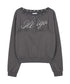 ILLIGO(イリゴ)/アイレット オフショルダー スウェット/BUTTON EYELET OFF-SHOULDER SWEATSHIRT | AT2254024 | チャコールグレー