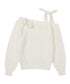 ILLIGO(イリゴ)/ブローチ付き オフショルダー ニット プルオーバー/BLOOM BOW OFF-SHOULDER KNIT | AT2254025 | アイボリー