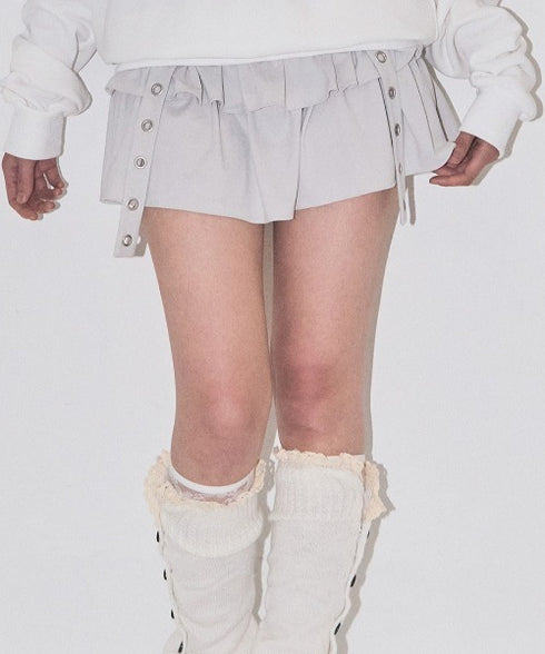 ILLIGO(イリゴ)/レイヤード フリル ティアード ミニスカート（インナーパンツ付き）CANCAN LAYERED LIP SKIRT | AT2254026 | ライトグレー
