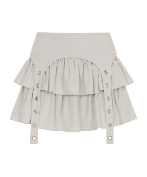 ILLIGO(イリゴ)/レイヤード フリル ティアード ミニスカート（インナーパンツ付き）CANCAN LAYERED LIP SKIRT | AT2254026 | ライトグレー