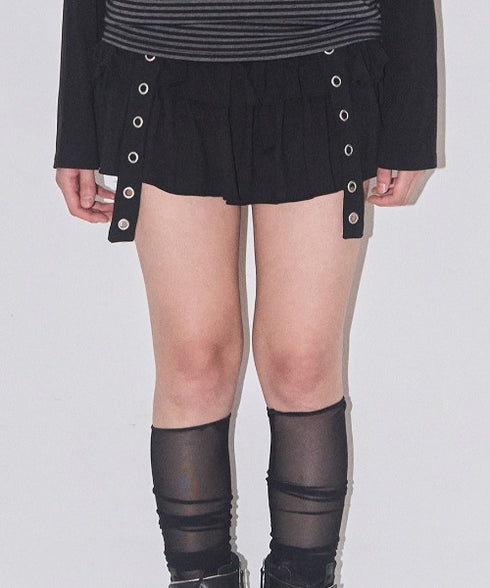 ILLIGO(イリゴ)/レイヤード フリル ティアード ミニスカート（インナーパンツ付き）CANCAN LAYERED LIP SKIRT | AT2254026 | ブラック