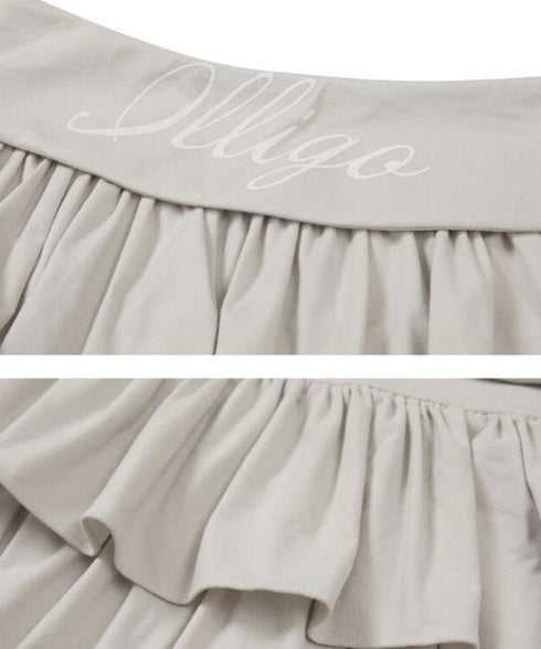 ILLIGO(イリゴ)/レイヤード フリル ティアード ミニスカート（インナーパンツ付き）CANCAN LAYERED LIP SKIRT | AT2254026 | ライトグレー