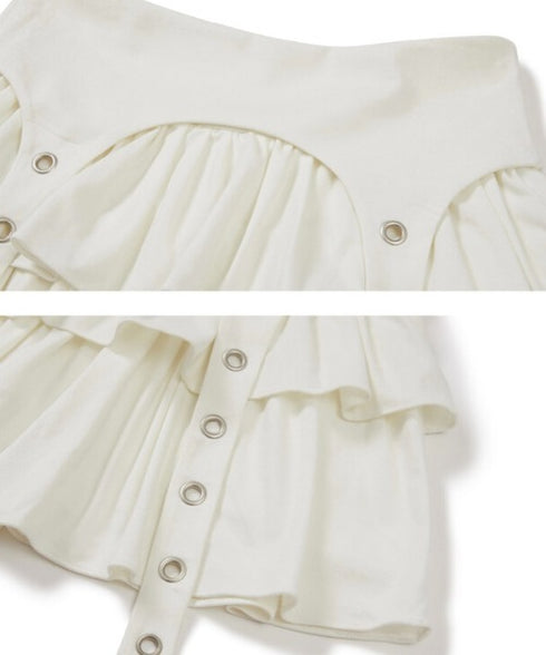 ILLIGO(イリゴ)/レイヤード フリル ティアード ミニスカート（インナーパンツ付き）CANCAN LAYERED LIP SKIRT | AT2254026 | ホワイト