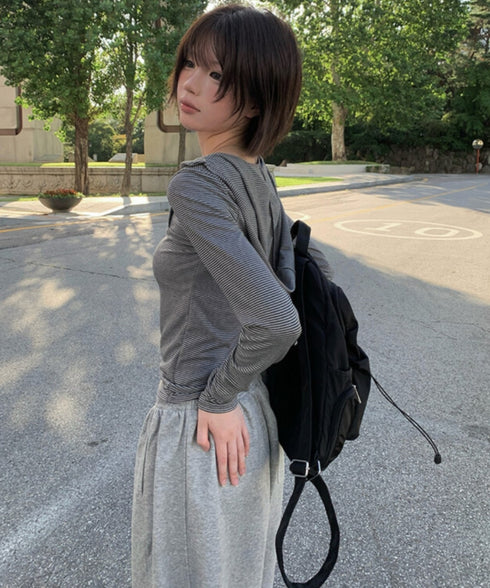 anyonemore(エニワンモア)/ワイド ルーズ 裾ドロスト サイド切り替え トレーニング スウェットパンツ/Rippon Long Wide Training Pants | AT2254030 | グレー