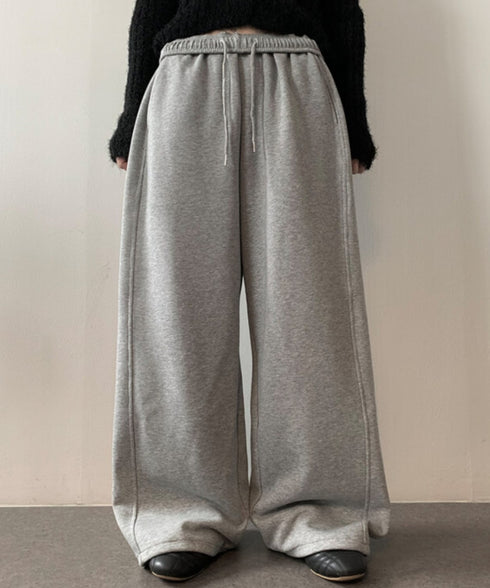 anyonemore(エニワンモア)/ワイド ルーズ 裾ドロスト サイド切り替え トレーニング スウェットパンツ/Rippon Long Wide Training Pants | AT2254030 | グレー