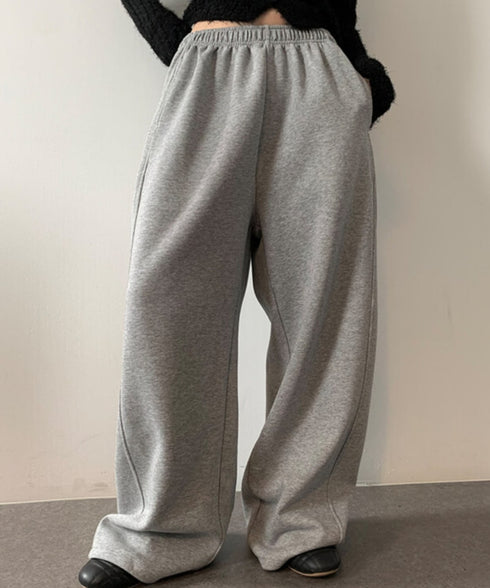 anyonemore(エニワンモア)/ワイド ルーズ 裾ドロスト サイド切り替え トレーニング スウェットパンツ/Rippon Long Wide Training Pants | AT2254030 | グレー