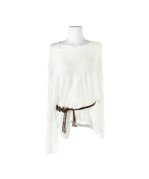 anyonemore(エニワンモア)/（ベルト＋キャミソールセット）ベルト付き メッシュニット パット付きキャミソール セット/Hills Loose fit Hippie Mesh Knitwear Cap sleeveless Set | AT2254032 | アイボリー