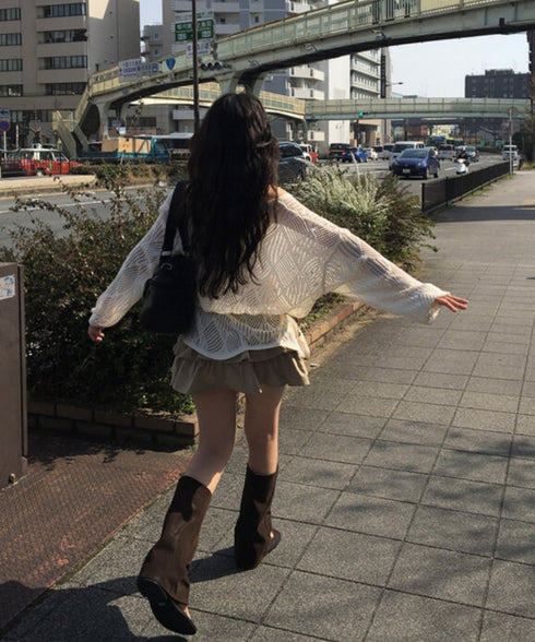 anyonemore(エニワンモア)/（ベルト＋キャミソールセット）ベルト付き メッシュニット パット付きキャミソール セット/Hills Loose fit Hippie Mesh Knitwear Cap sleeveless Set | AT2254032 | ベージュ