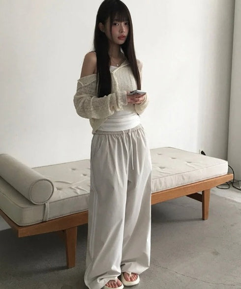 anyonemore(エニワンモア)/サイドレースライン ドローストリング トラック トレーニング パンツ/Dove Line Track Training Pants | AT2254034 | ベージュ