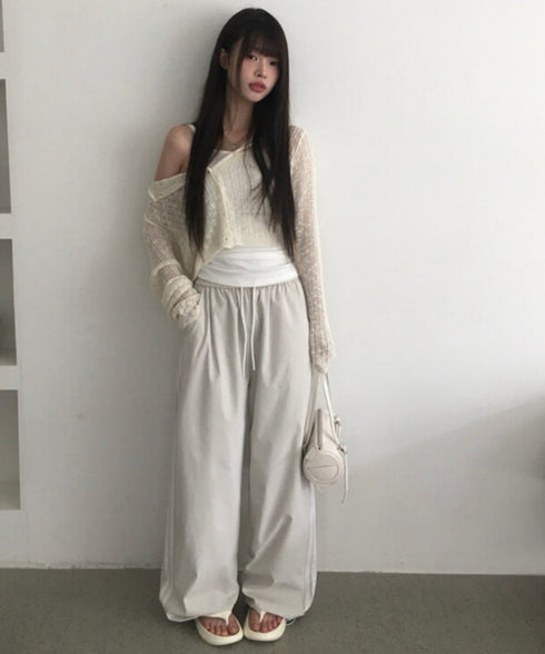 anyonemore(エニワンモア)/サイドレースライン ドローストリング トラック トレーニング パンツ/Dove Line Track Training Pants | AT2254034 | ベージュ