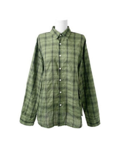anyonemore(エニワンモア)/チェック柄 オーバーサイズ ルーズフィット 長袖 シャツ/Woods Checkered Oversized Fit Long Sleeve Shirt | AT2254035 | カーキ