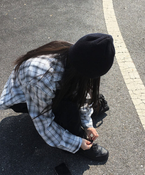 anyonemore(エニワンモア)/チェック柄 オーバーサイズ ルーズフィット 長袖 シャツ/Woods Checkered Oversized Fit Long Sleeve Shirt | AT2254035 | ホワイト