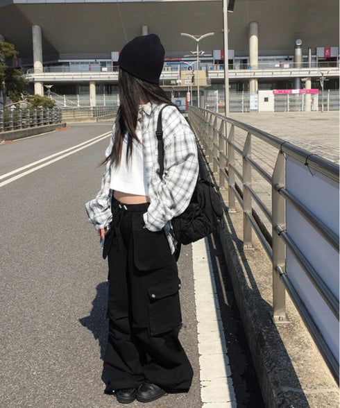 anyonemore(エニワンモア)/チェック柄 オーバーサイズ ルーズフィット 長袖 シャツ/Woods Checkered Oversized Fit Long Sleeve Shirt | AT2254035 | ホワイト