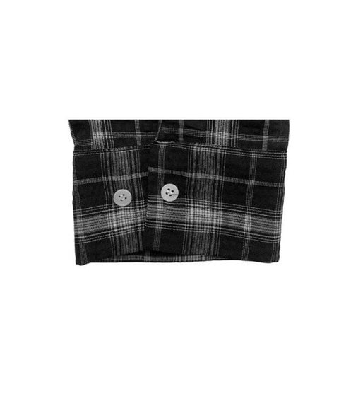 anyonemore(エニワンモア)/チェック柄 オーバーサイズ ルーズフィット 長袖 シャツ/Woods Checkered Oversized Fit Long Sleeve Shirt | AT2254035 | ブラック