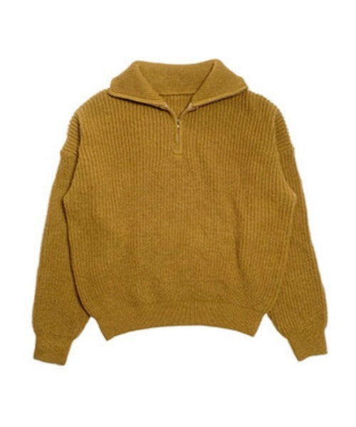 anyonemore(エニワンモア)/2WAY ルーズ ハーフジップ ハイネック ニット プルオーバー/Vanilla Neck Collar Loose Fit Knit Half Zip-Up | AT2254037 | ブラウン