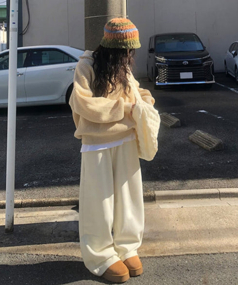 anyonemore(エニワンモア)/2WAY ルーズ ハーフジップ ハイネック ニット プルオーバー/Vanilla Neck Collar Loose Fit Knit Half Zip-Up | AT2254037 | ベージュ