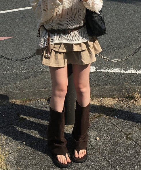 anyonemore(エニワンモア)/ベルトセット 2段ティアード フリル ミニスカート（インナーパンツ付き）/Kasen Cancan Frill Mini Skirt | AT2254038 | ベージュ