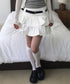 anyonemore(エニワンモア)/ベルトセット 2段ティアード フリル ミニスカート（インナーパンツ付き）/Kasen Cancan Frill Mini Skirt | AT2254038 | アイボリー