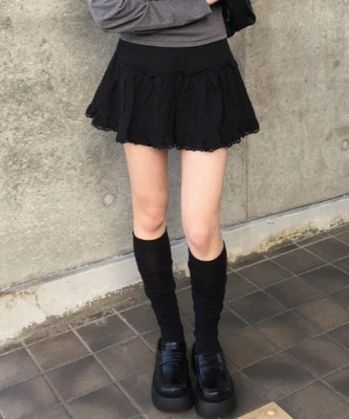 anyonemore(エニワンモア)/レース ミニスカート（インナーパンツ付き）/Arting lace mini skirt | AT2254039 | ブラック
