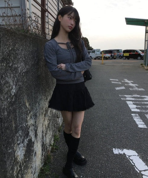 anyonemore(エニワンモア)/レース ミニスカート（インナーパンツ付き）/Arting lace mini skirt | AT2254039 | ブラック