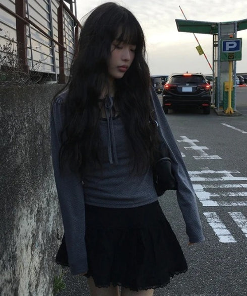 anyonemore(エニワンモア)/レース ミニスカート（インナーパンツ付き）/Arting lace mini skirt | AT2254039 | ブラック