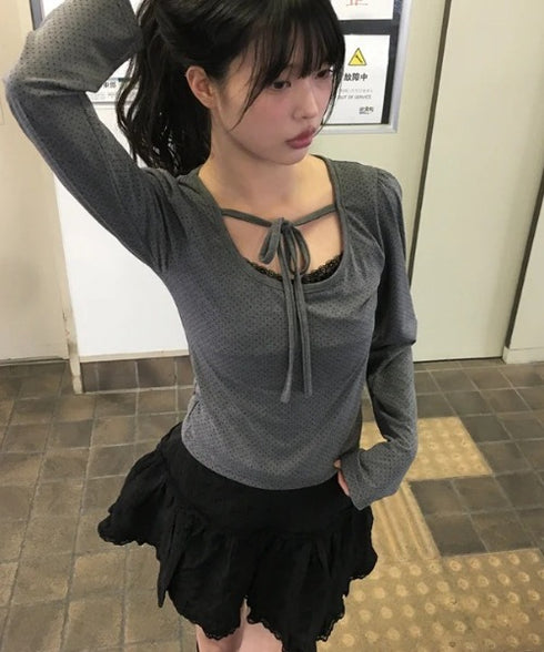 anyonemore(エニワンモア)/レース ミニスカート（インナーパンツ付き）/Arting lace mini skirt | AT2254039 | ブラック